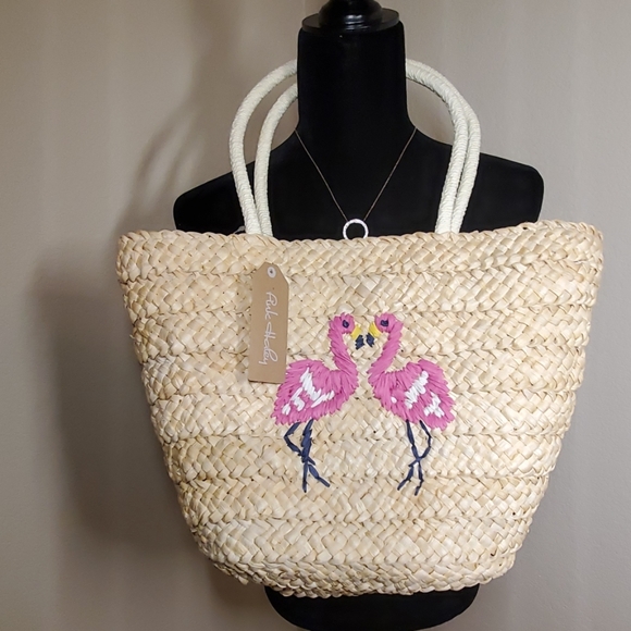 Pink Haley Handbags - Pink Haley Flamingo tote bag